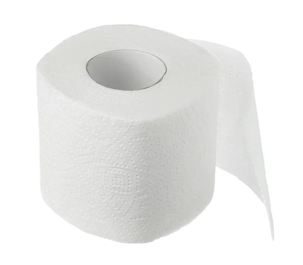 Roll of toilet paper or tissue isolated on white background with clipping path and full depth of field. Royalty Free Stock Photos