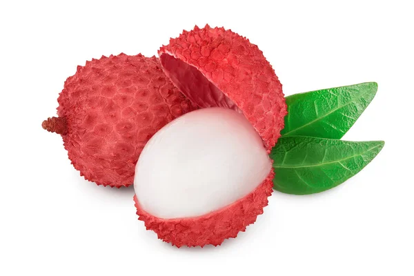Lychee fruit isolated on white background with clipping path and full depth of field — Stock Photo, Image