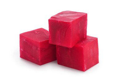 Pancar kökü kırpma yolu ve tam derinlik ile beyaz arkaplanda izole