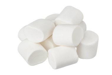 Marshmallow kırpma yolu ve tam derinlikte alan ile beyaz arkaplanda izole