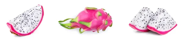 Frutto maturo drago, Pitaya o Pitahaya isolato su sfondo bianco, frutto concetto sano. Set o collezione — Foto Stock