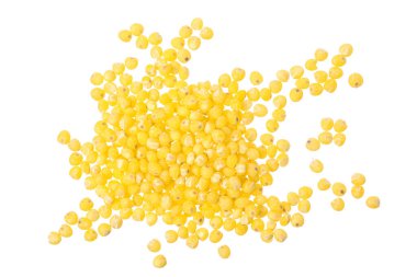 Darı beyaz arka planda izole edildi. Üst görünüm