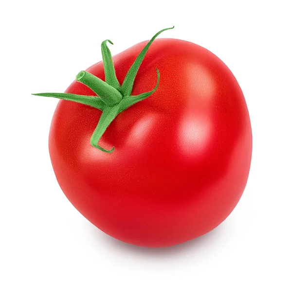 Tomate isolée sur fond blanc avec chemin de coupe et pleine profondeur de champ. — Photo