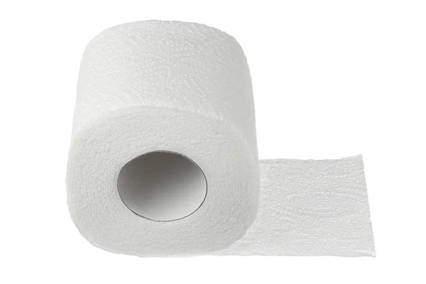 Roll of toilet paper or tissue isolated on white background with clipping path and full depth of field. Royalty Free Stock Photos