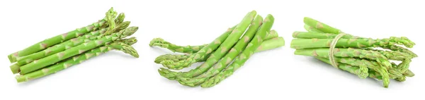 Verse gesneden spruiten van asperges geïsoleerd op witte achtergrond. Set of verzameling — Stockfoto