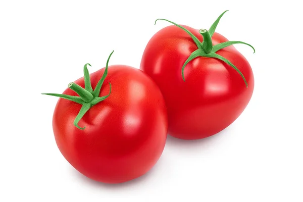 Tomate aislado sobre fondo blanco con ruta de recorte y profundidad total de campo. — Foto de Stock