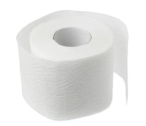 Roll of toilet paper or tissue isolated on white background with clipping path and full depth of field. Royalty Free Stock Images