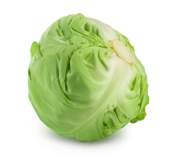Πράσινο λάχανο απομονωμένο σε λευκό φόντο με μονοπάτι αποκοπής και πλήρες βάθος πεδίου — Φωτογραφία Αρχείου