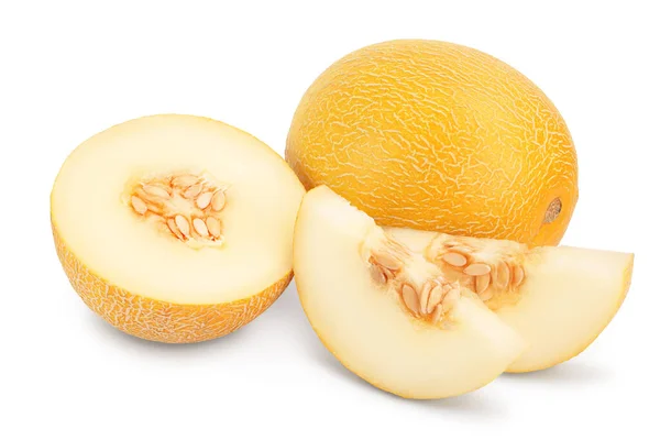 Melone isoliert auf weißem Hintergrund mit Clipping-Pfad und voller Schärfentiefe — Stockfoto