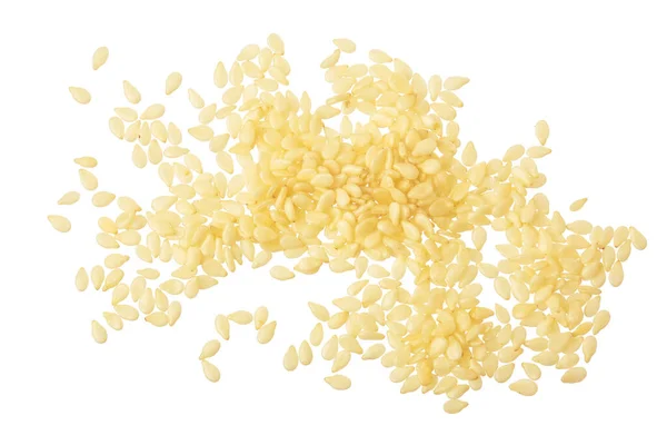 Sezamová semena izolovaná na bílém pozadí horní pohled. Plocha — Stock fotografie