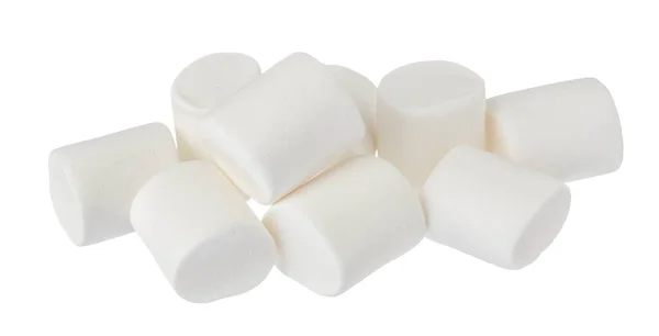 Marshmallow isolerad på vit bakgrund med klippbana och fullt skärpedjup — Stockfoto