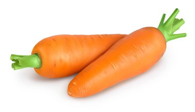 Kesme yolu ve tam derinlik alan ile beyaz arkaplanda izole havuç