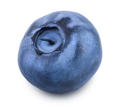 Beyaz arkaplanda izole edilmiş taze yaban mersini kırpma yolu ve tam derinlik ile yakın plan