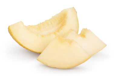 Kavun dilimi kırpma yolu ve tam derinlikte alan ile beyaz arkaplanda izole edildi