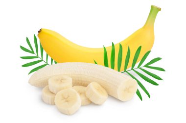 kırpma yolu ve tam derinlik alan ile beyaz arkaplanda izole muz.