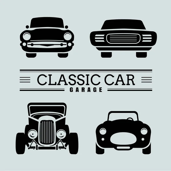 Définir Les Illustrations Vectorielles Icône Vue Face Voiture Classique — Image vectorielle