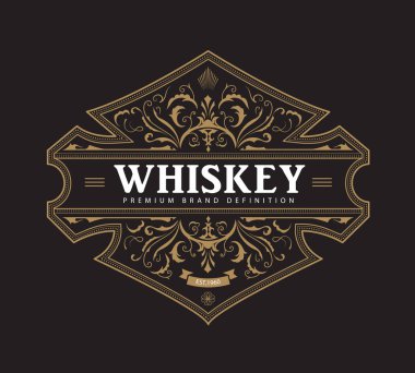 Antika rozet etiket tipografi vintage çerçeve tasarlamak vektör