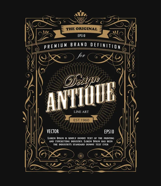 Antika çerçeve tasarım Batı etiket vintage sınır blackboard vektör