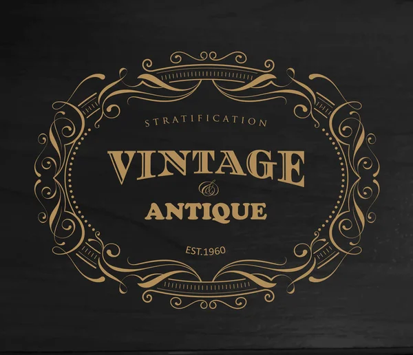Design Vintage Frame Antico Etichetta Bordo Vettoriale — Vettoriale Stock