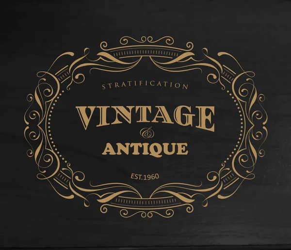 Design Vintage Cadre Antique Étiquette Bordure Vecteur — Image vectorielle