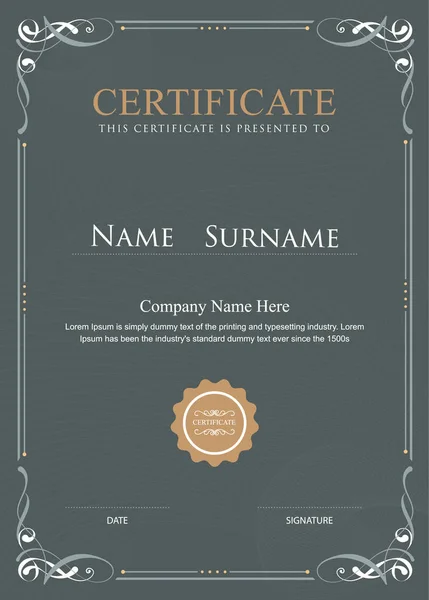 Sertifika flourishes zarif vintage vektör şablonu