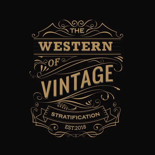 Antika etiket el vintage tipografi sınır vektör çekilmiş