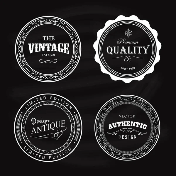 Starožitný Odznak Vintage Štítek Kruhový Retro Designu Vektor — Stockový vektor