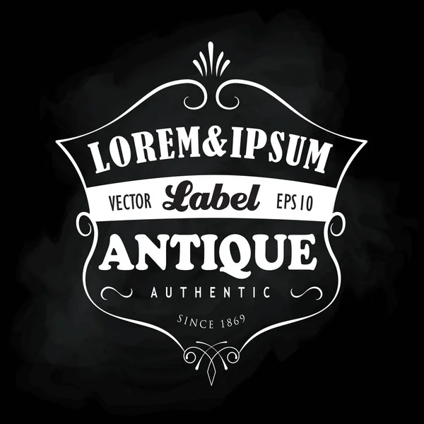 Illustration Vectorielle Bannière Tableau Noir Étiquette Vintage Dessinée Main — Image vectorielle