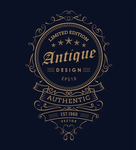 Vintage banner western design label typography vector — Stock Vector