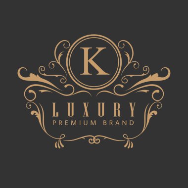 Logo lüks zarif tasarım vintage etiket vektör illüstrasyon