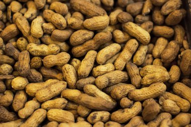 yumuşak odak soyulmamış fıstık gıda kavramı fotoğraf süpermarket counter arka plan dokulu yüzeyi