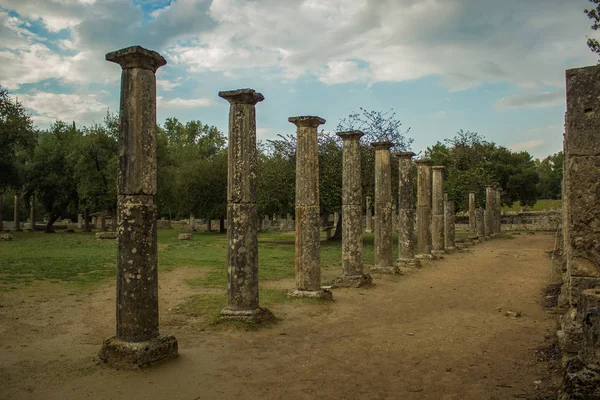 Park Outdoor Ancient Greece Architecture Columns Alley Way Building Landmarks — Stock Photo, Image