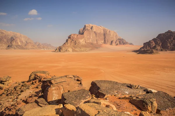 Wadi Rum Jordania Oriente Medio Desierto Pintoresco Paisaje Paisaje Fotografía — Foto de Stock
