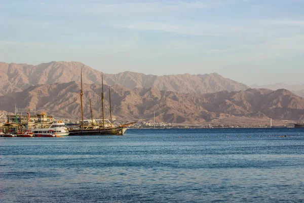 Yacht City Harbor South Scenic Landscape Different Ships Water Desert — Stock Photo, Image