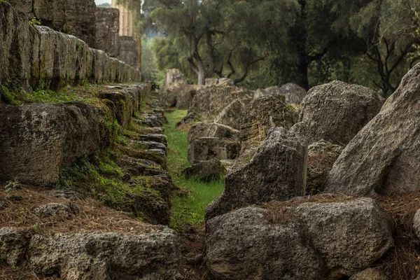 Ancient Civilization Stone Abandoned Ruins Unknown Temple Building Forest Outdoor — Stock Photo, Image