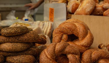 haşhaş simit fırın ürün gıda konsepti fotoğraf 