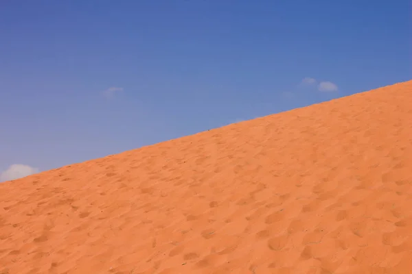 Eenvoudige Natuurlijke Wallpaper Achtergrond Fotografie Van Woestijn Zandduinen Lege Blauwe — Stockfoto