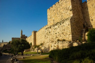 Kudüs eski şehir sur duvar koruma bina nesnesi 