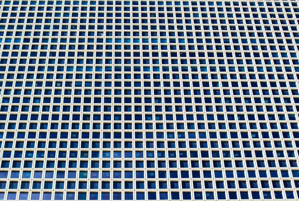 Grattacielo Moderno Edificio Grigio Blu Finestre Cornici Forme Geometriche Patter — Foto Stock