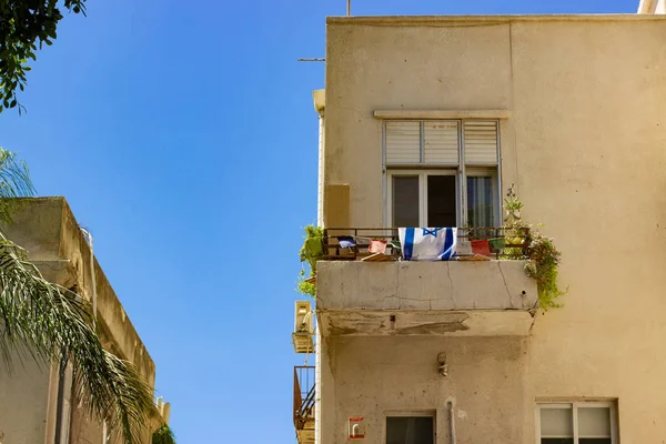 Haifa Israeli Straße Stadtbau Denkmal Blick Mit Altem Altbau Balkonfassade — Stockfoto