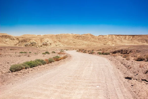 Çöl Duvar Kağıdı Manzara Vahşi Arazi Kuru Manzaralı Kavisli Yol — Stok fotoğraf