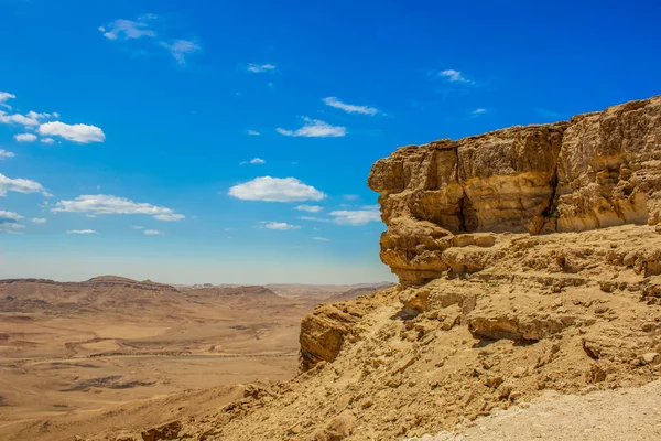 Desert Scenic Background Wallpaper View High Rock Cliff Valley Vivid — Stock Photo, Image