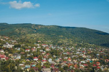 yayla köyünün yukarıdan hava manzara 