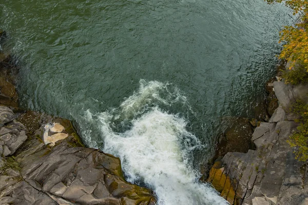 Highland Rio Córrego Cachoeira Vista Superior Drone Paisagem Fundo Fotografia — Fotografia de Stock