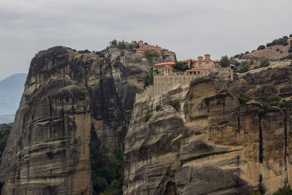 Christian Highland Monastery Pilgrimage Religion Destination Believer People Greece Gorgeous — Stock fotografie