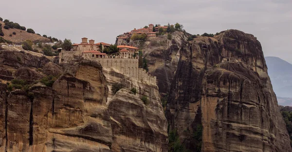 Christian Highland Monastery Pilgrimage Religion Destination Believer People Greece Gorgeous — Stock fotografie