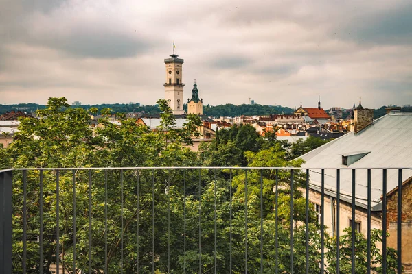 Avrupa Kenti Tarihi Merkez Bakış Açısı Balkon Simgesi Şehir Merkezi — Stok fotoğraf