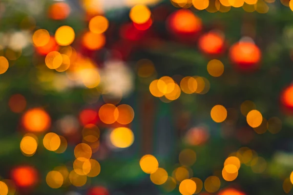 Weihnachten Illumination Bokeh Girlanden Beleuchtung Festlich Abstrakt Unfokussiert Hintergrundkonzept Raum — Stockfoto