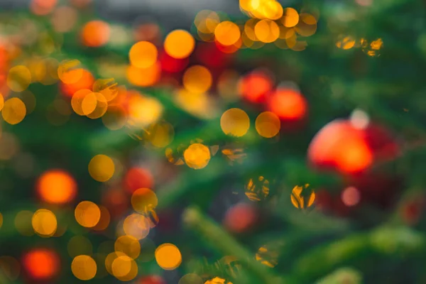 Navidad Vacaciones Diciembre Tiempo Dorado Iluminación Bokeh Abstracto Sin Foco — Foto de Stock