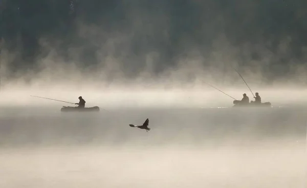 Pêcheurs Dans Brouillard — Photo